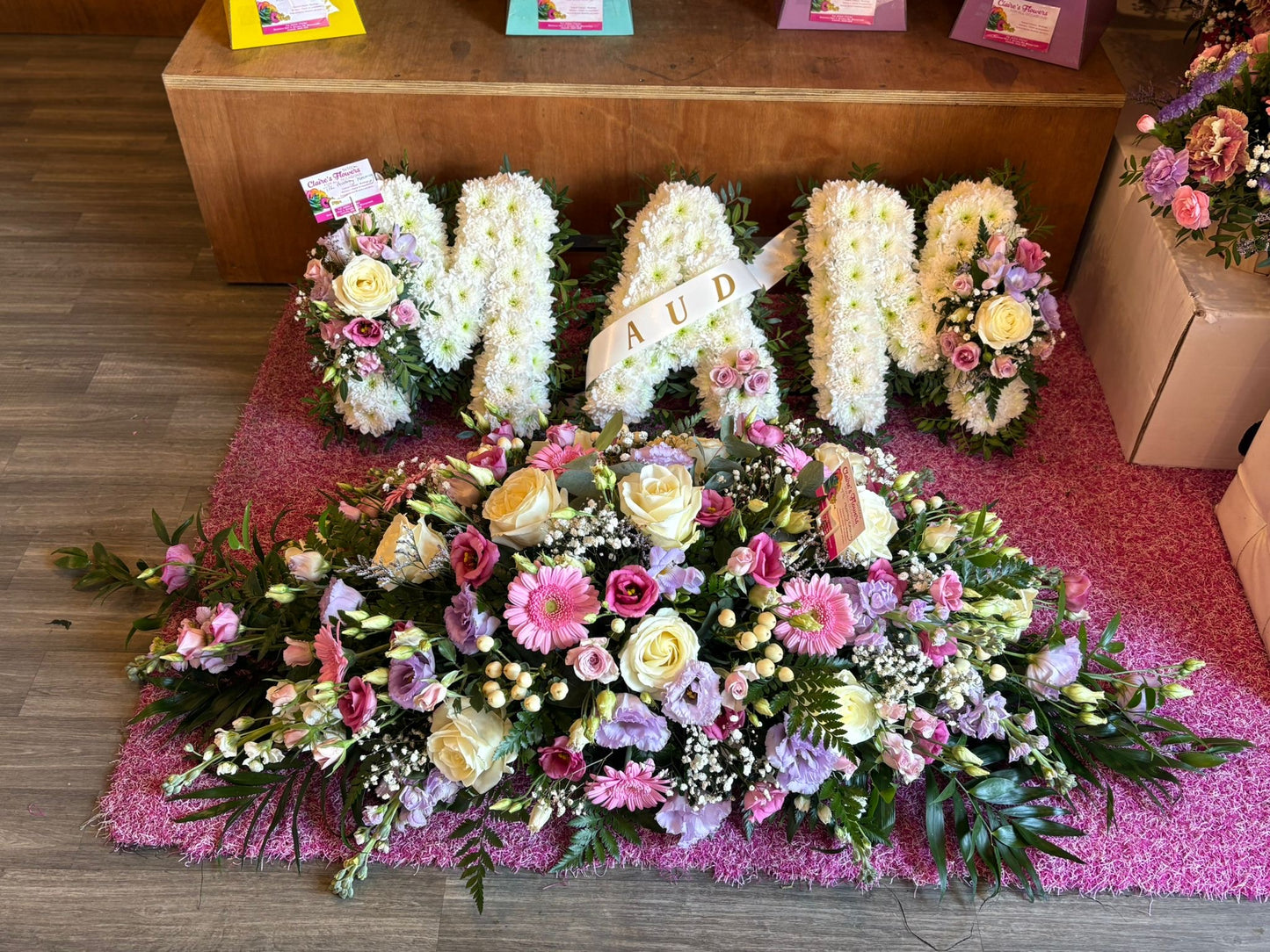 Lilac, Pink & Ivory Mam Funeral Tribute
