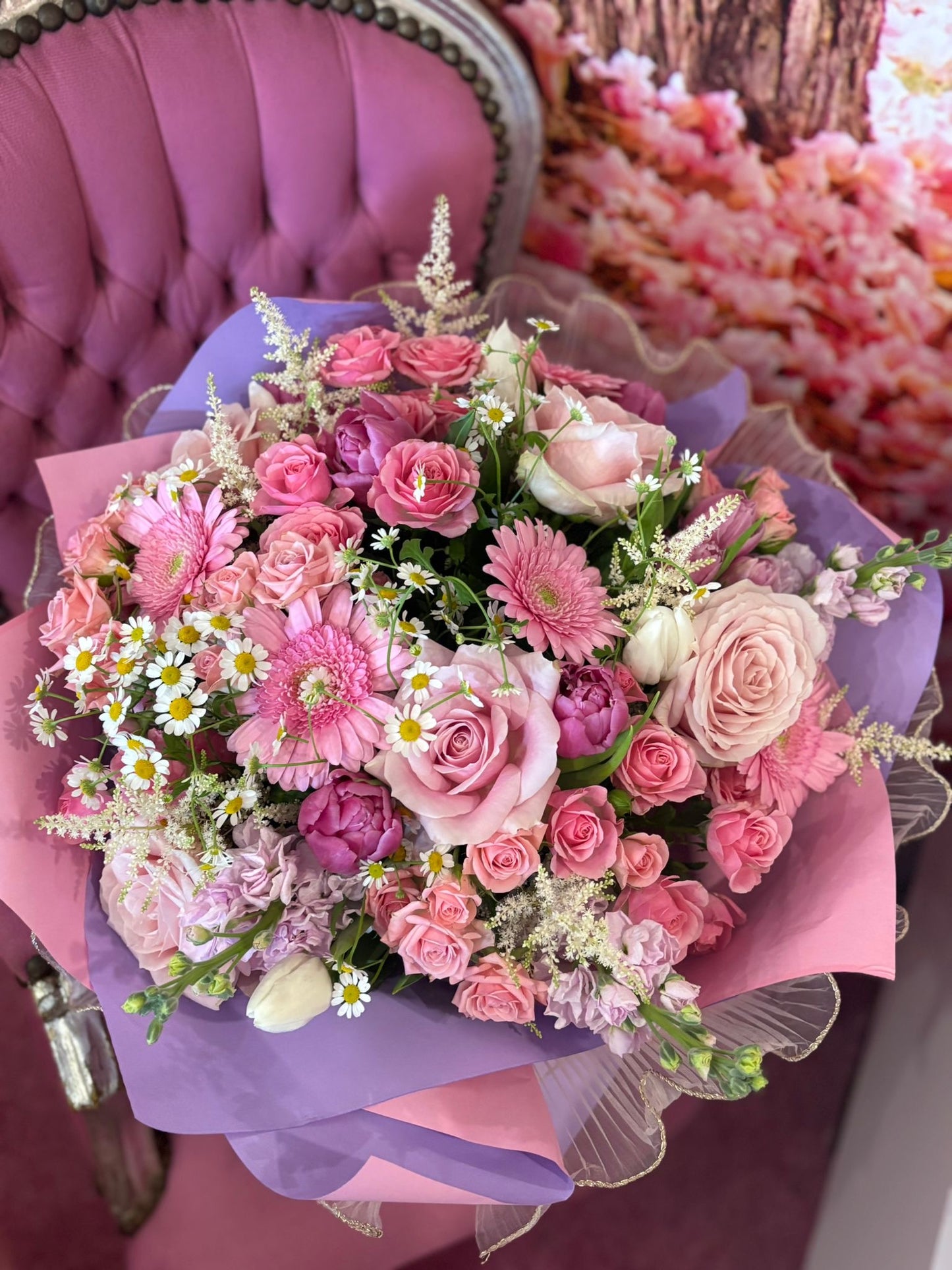 Pink Floral Skirt 💗🌸